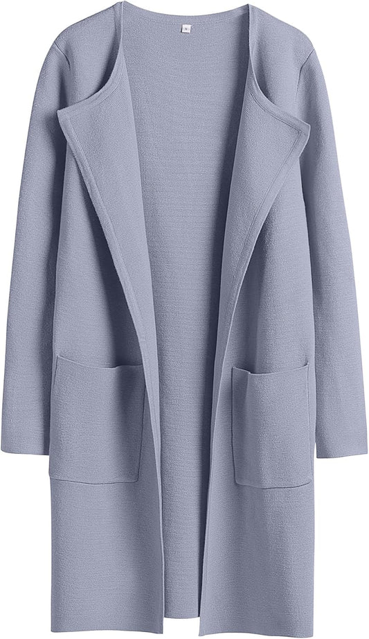 ANRABESS Womens Cardigan Sweater Open Front Knit Long Coatigan Dressy Casual Jacket Coat 2025 Fall Outfits Classy Clothes