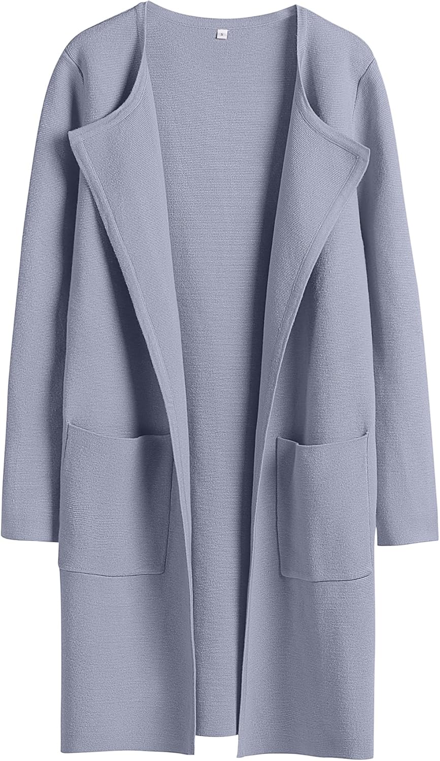 ANRABESS Womens Cardigan Sweater Open Front Knit Long Coatigan Dressy Casual Jacket Coat 2025 Fall Outfits Classy Clothes