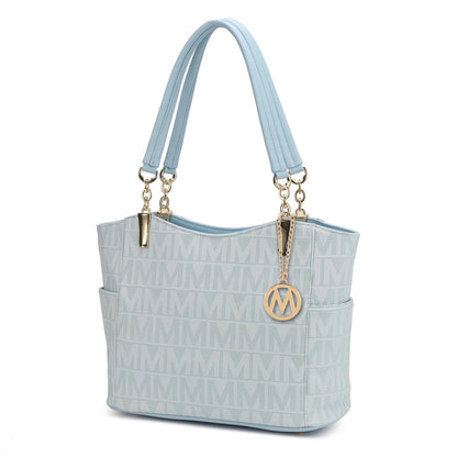 MKF Collection Signature Tote Bag for Women, Shoulder bag Vegan Leather Top-Handle Handbag Purse