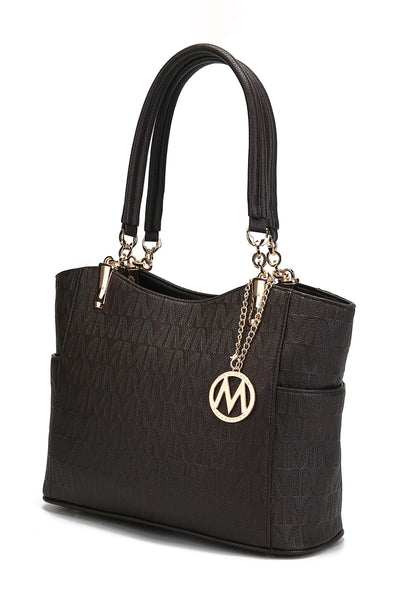 MKF Collection Signature Tote Bag for Women, Shoulder bag Vegan Leather Top-Handle Handbag Purse