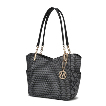 MKF Collection Signature Tote Bag for Women, Shoulder bag Vegan Leather Top-Handle Handbag Purse