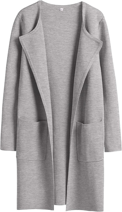 ANRABESS Womens Cardigan Sweater Open Front Knit Long Coatigan Dressy Casual Jacket Coat 2025 Fall Outfits Classy Clothes