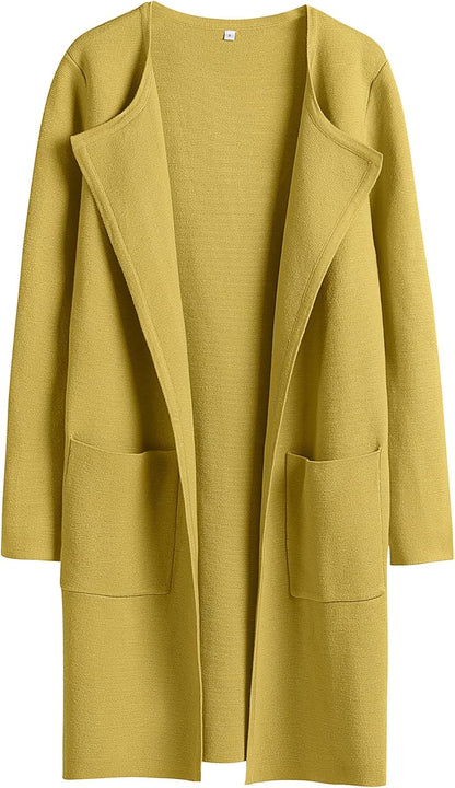 ANRABESS Womens Cardigan Sweater Open Front Knit Long Coatigan Dressy Casual Jacket Coat 2025 Fall Outfits Classy Clothes