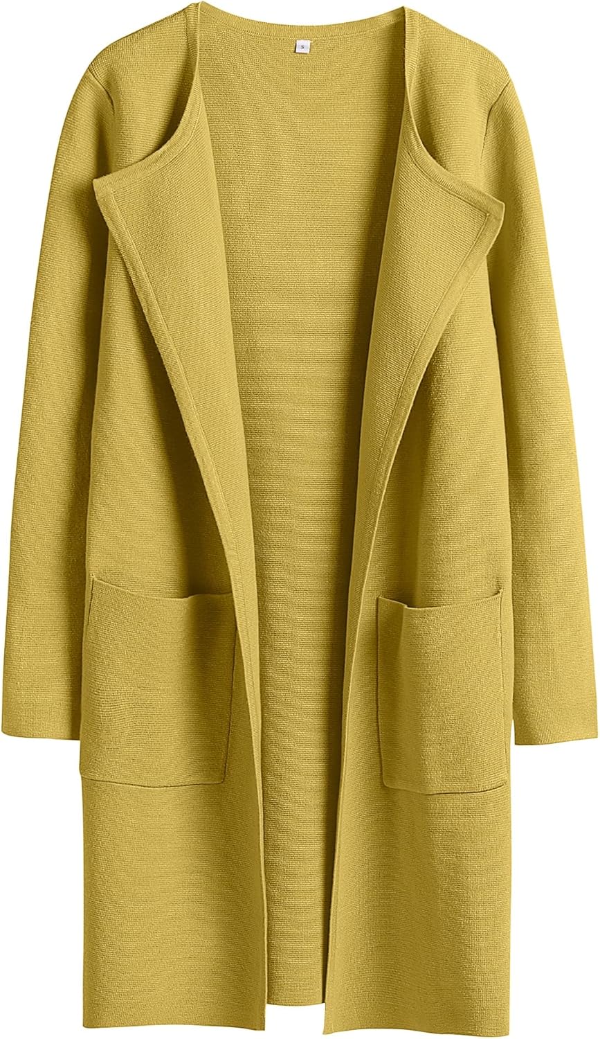 ANRABESS Womens Cardigan Sweater Open Front Knit Long Coatigan Dressy Casual Jacket Coat 2025 Fall Outfits Classy Clothes