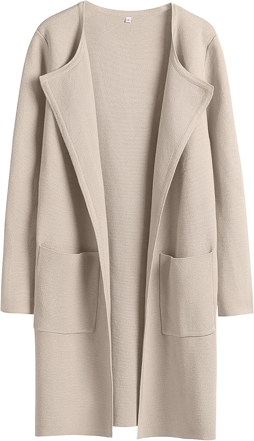 ANRABESS Womens Cardigan Sweater Open Front Knit Long Coatigan Dressy Casual Jacket Coat 2025 Fall Outfits Classy Clothes