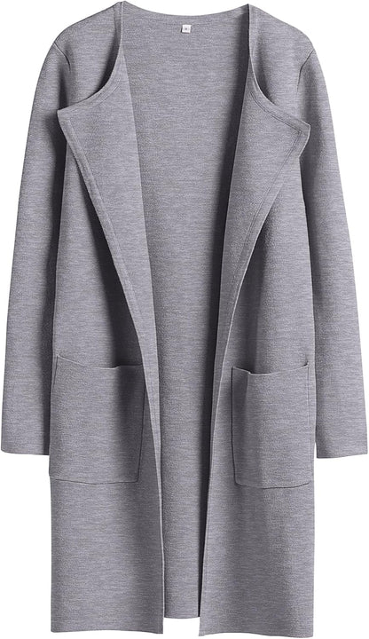ANRABESS Womens Cardigan Sweater Open Front Knit Long Coatigan Dressy Casual Jacket Coat 2025 Fall Outfits Classy Clothes