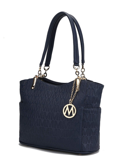 MKF Collection Signature Tote Bag for Women, Shoulder bag Vegan Leather Top-Handle Handbag Purse