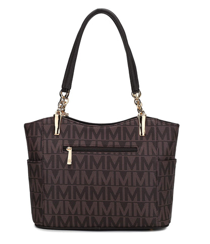 MKF Collection Signature Tote Bag for Women, Shoulder bag Vegan Leather Top-Handle Handbag Purse