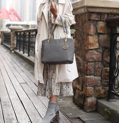 MKF Collection Signature Tote Bag for Women, Shoulder bag Vegan Leather Top-Handle Handbag Purse