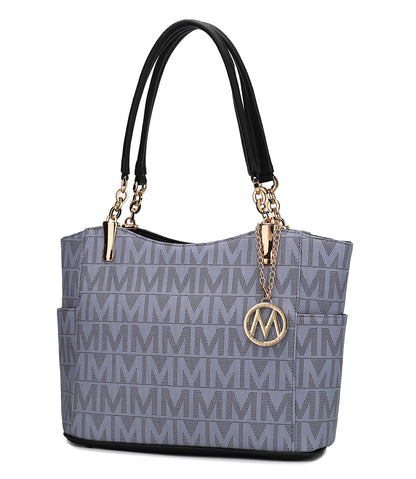 MKF Collection Signature Tote Bag for Women, Shoulder bag Vegan Leather Top-Handle Handbag Purse