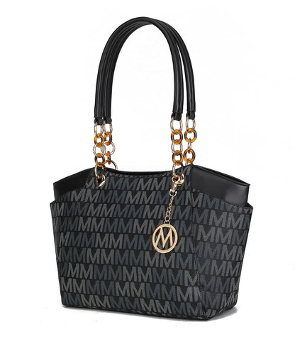 MKF Collection Signature Tote Bag for Women, Shoulder bag Vegan Leather Top-Handle Handbag Purse