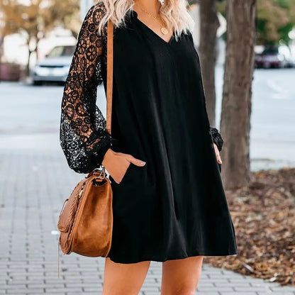 2020 Amazon Bestselling Red Lace-Trimmed Dress